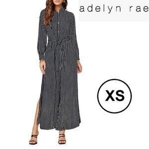 Adelyn Rae, Striped Shirt Maxi Dress. Black & white. Size: XS - NWT.